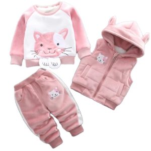 Cartoon Cat Hooded Vest Set